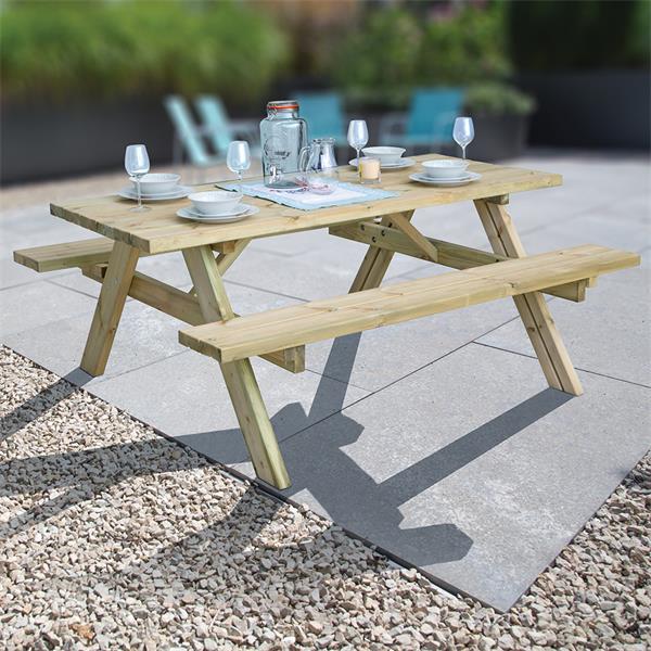 Pressure Treated Heavy Duty Wooden Picnic Bench Table