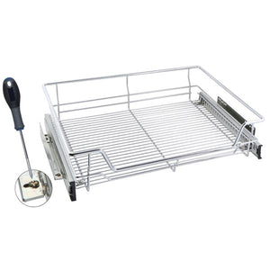 High Line Chrome Pull Out Wire Basket for 400mm Unit with 30KG Runners | 2801105