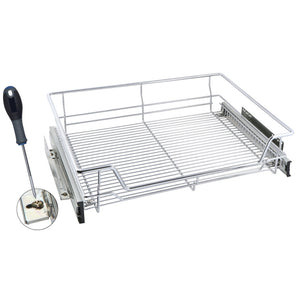 High Line Chrome Pull Out Wire Basket for 500mm Unit with 30KG Runners | 2801115