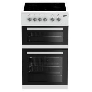 Beko 50cm Double Oven Electric Ceramic Top cooker - White | KDVC563AW