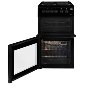 Beko Freestanding 50cm Twin Cavity Electric Cooker -  Black | KD533AK