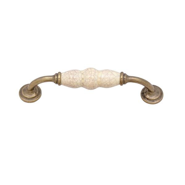 Winchester cream ceramic D cabinet handle - 128mm | 0032060