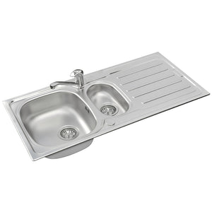 Pyramis Vera Bowl and 1/2 Kitchen Sink 1000mm x 500mm - Stainless Steel | 2600004