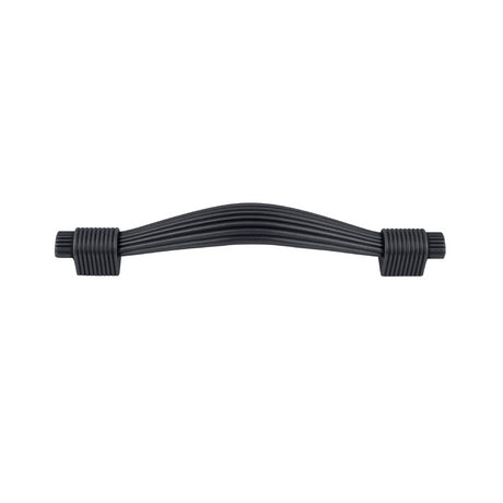 Black reeded kitchen door handle - 128mm | 0030085