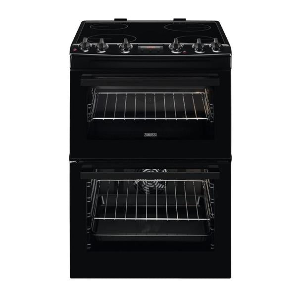 Zanussi 60CM Freestanding Ceramic Electric Cooker - Black | ZCV66250BA