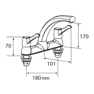 Clearwater Mercia Low Pressure Deck Kitchen Sink Mixer Kitchen Tap | 2720095