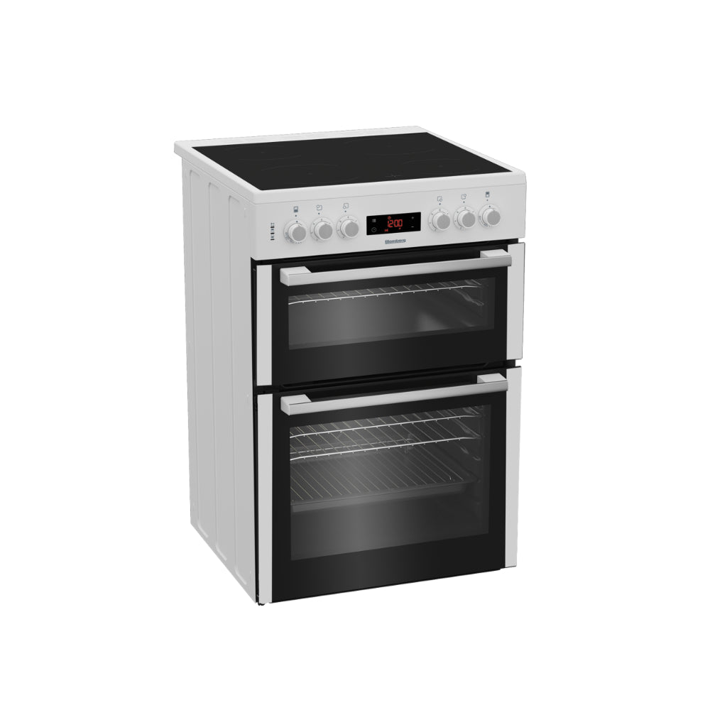 Blomberg 60cm Electric Double Oven Cooker with Ceramic Hob - White | HKN65W