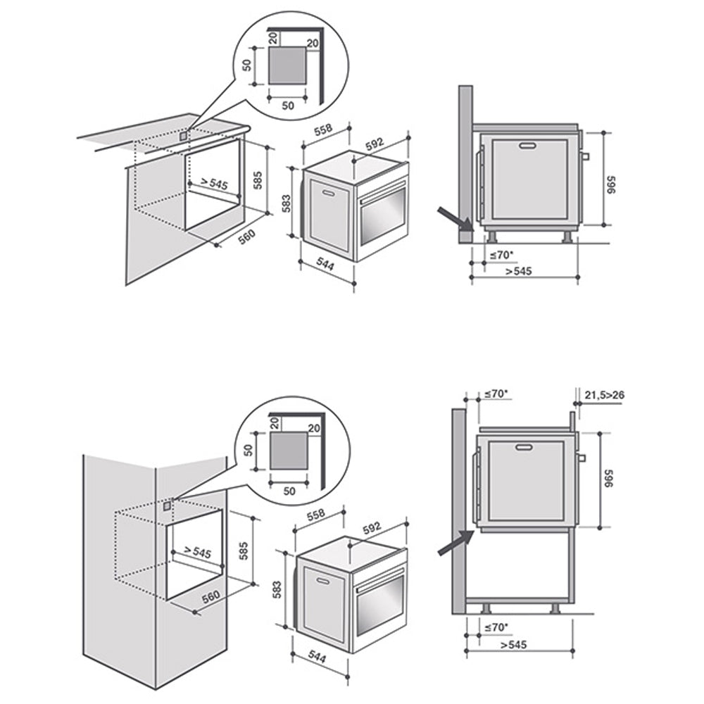 De Dietrich 60cm Single Pyroclean Single Oven | DOP7200BM