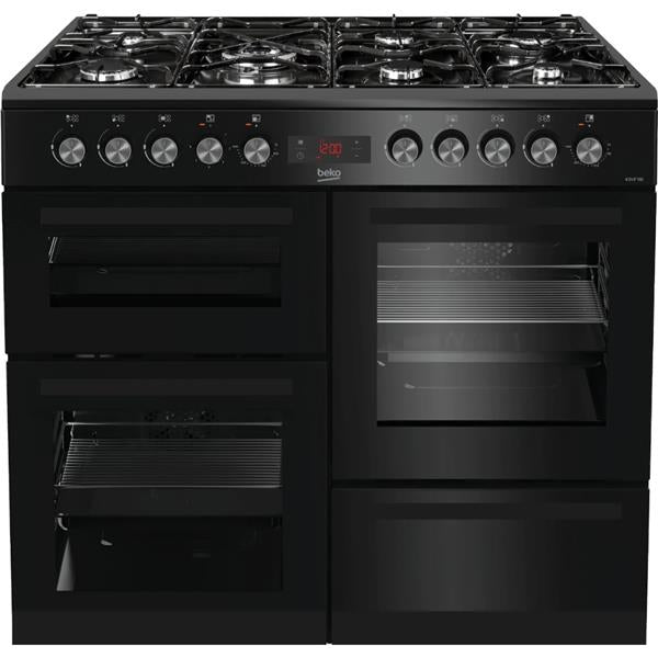 Beko 100cm Dual Fuel Range Cooker - Black | KDVF100K