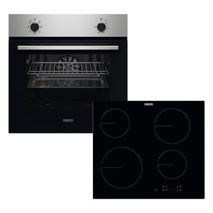 Zanussi Built-in Electric Single Oven and Ceramic Hob Pack - Stainless Steel | ZPV2000BXA