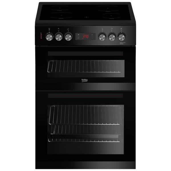 Beko 60cm Double Oven Electric Ceramic Cooker - Black | KDC653K