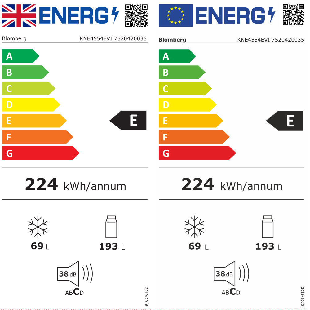 Blomberg 70/30 Integrated  Frost Free Combi Fridge Freezer with VitaminCare+ | KNE4554EVI