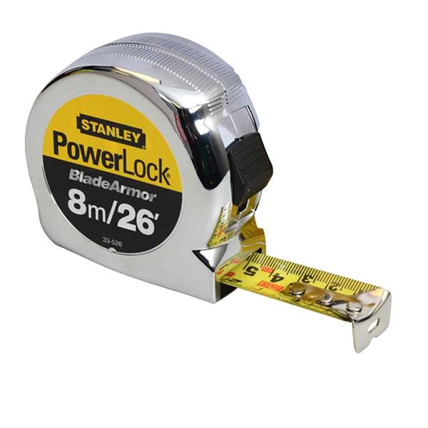 Stanley Powerlock BladeArmor Pocket Measuring Tape 8m/26ft (Width 25mm) | STA033526