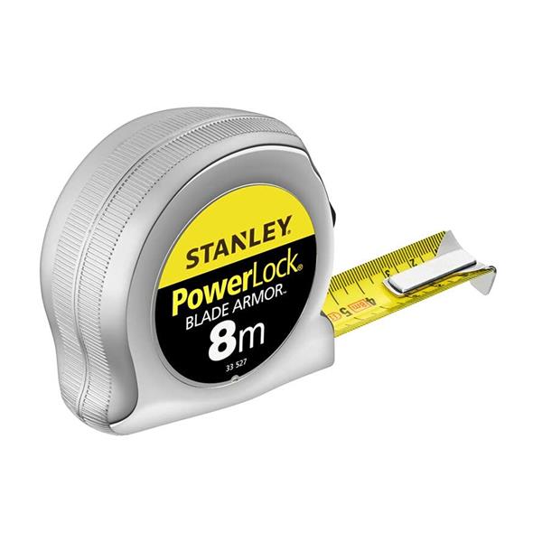 Stanley Powerlock BladeArmor Pocket Measuring Tape 8 Metre (Width 25mm, Metric Only) | STA033527