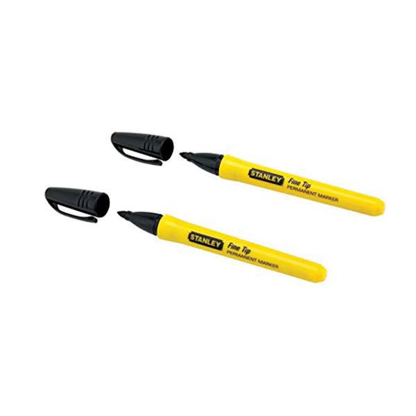 Stanley Fine Tip Permanent Marker Black (Pack of 2) | STA047316