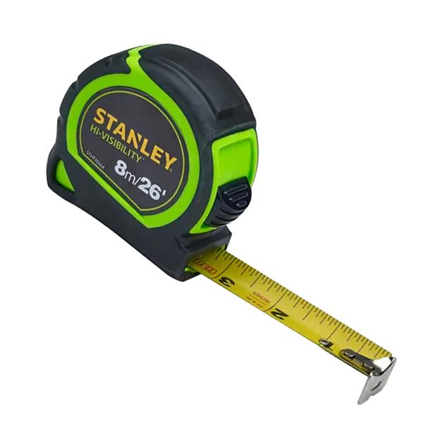 Stanley Hi-Viz Tylon Tape 8m/26ft (Width 25mm) | XMS23TAPE8