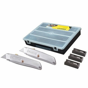 Stanley 99E Trimming Knife Twin Pack with 50 Spare Blades in Organiser | XMS23KNIFORG