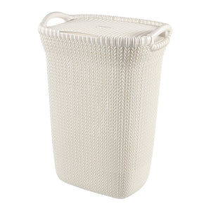 Curver Knit Laundry Hamper Basket 57 Litre - Oasis White | CUR228391