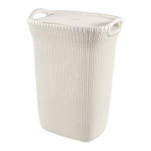 Curver Knit Laundry Hamper Basket 57 Litre - Oasis White | CUR228391