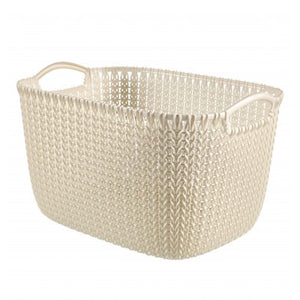Curver Knit 19 Litre Rectangular Basket 230mm x 400mm - Oasis White | CUR229312