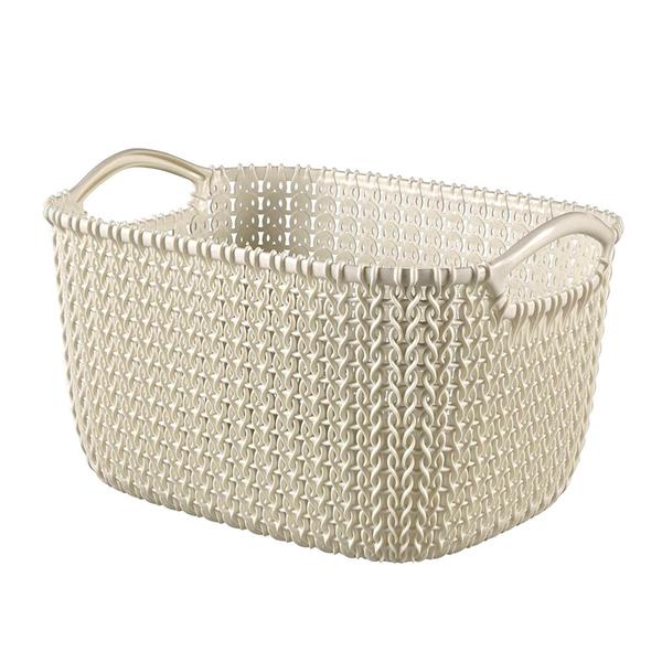 Curver Knit Rectangular Basket 3 Litre - Oasis White | CUR229296