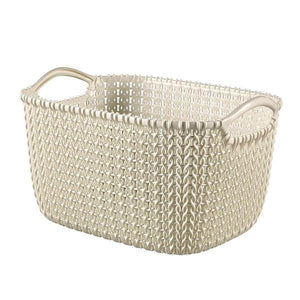 Curver Knit Rectangular Basket 3 Litre - Oasis White | CUR229296
