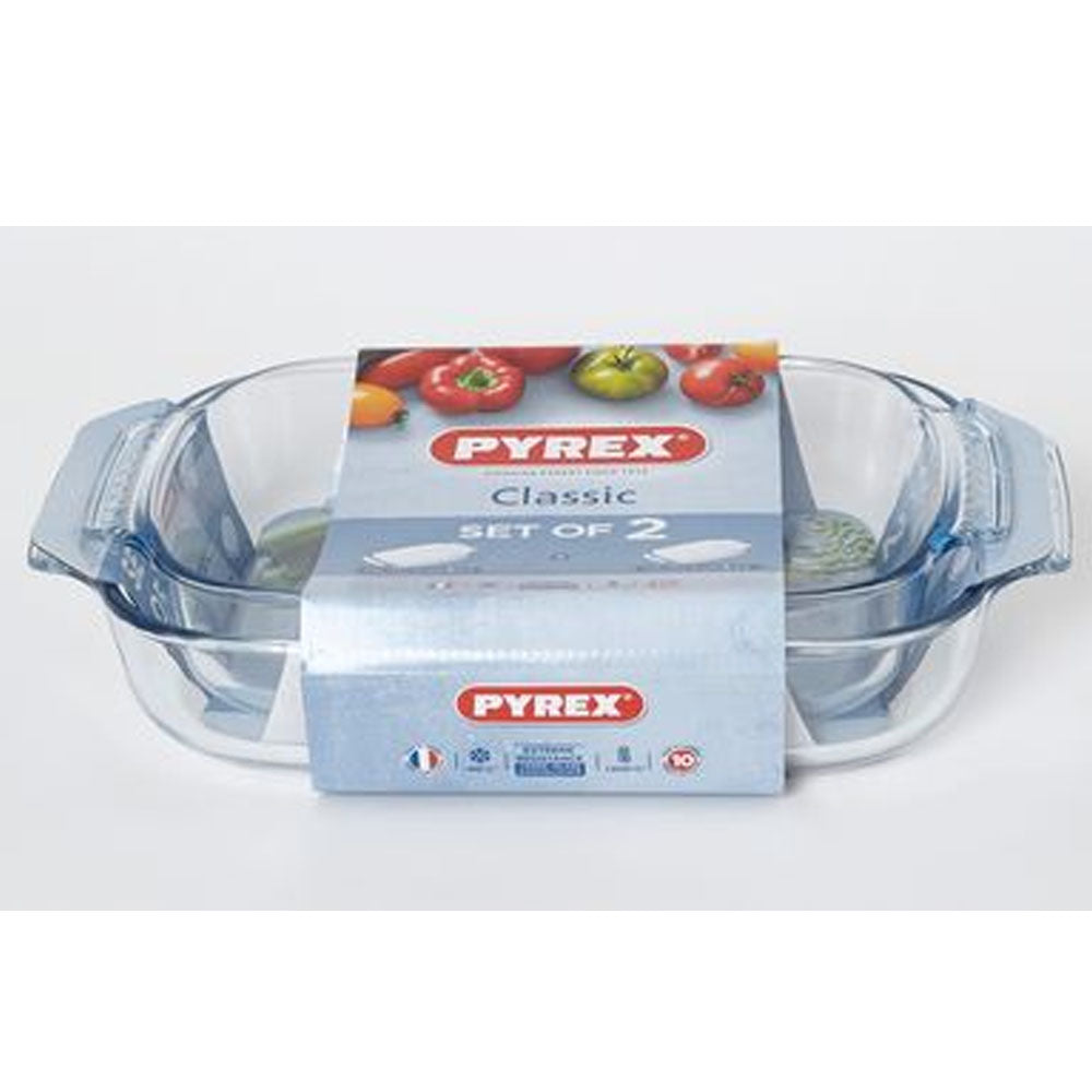 Pyrex 2 Piece Roaster Set ( 34cm x 22cm, 30cm x 19cm) | PX0912S67