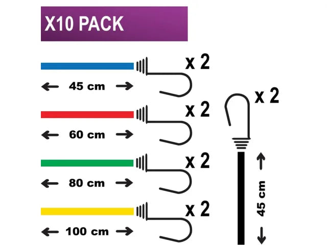 Masterlock Twin Wire Bungee Organiser Cord Set 10 Piece | XMS24BUNGEE