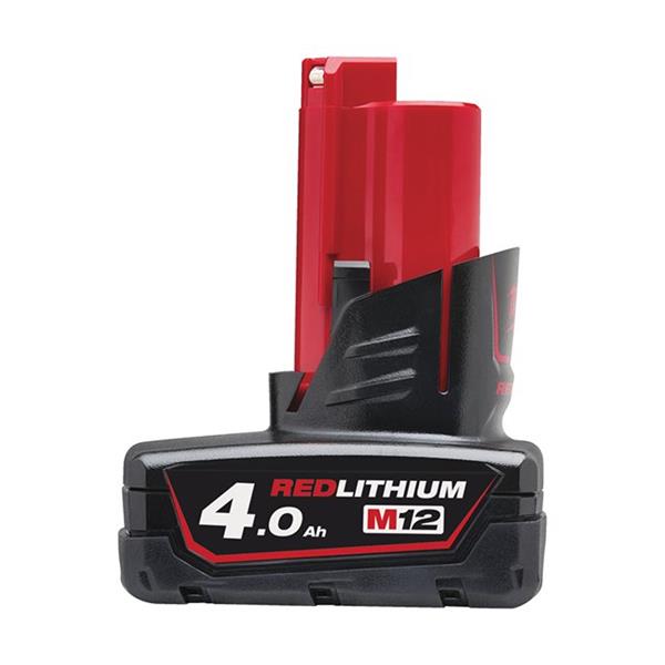 Milwaukee M12 B4 RED LITHIUM-ION Battery 12V 4.0Ah Li-ion | MILM12B4