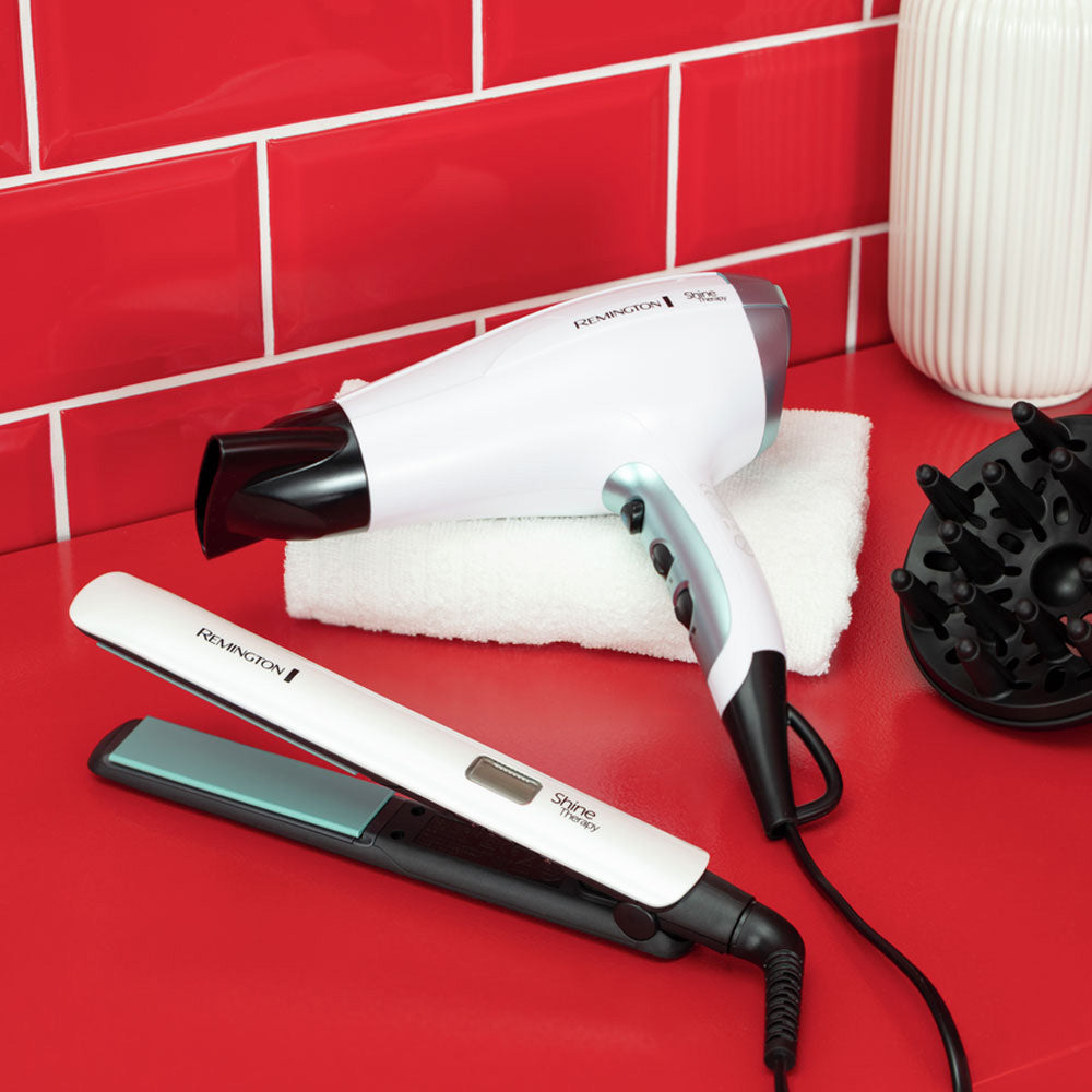 Remington Shine Therapy Hair Dryer + Striaghtener Gift Set | S8500GP