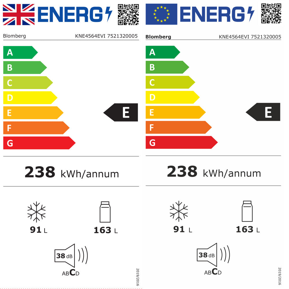 Blomberg 50 / 50 Integrated Frost Free Combi Fridge Freezer With VitaminCare+ Technology | KNE4564EVI