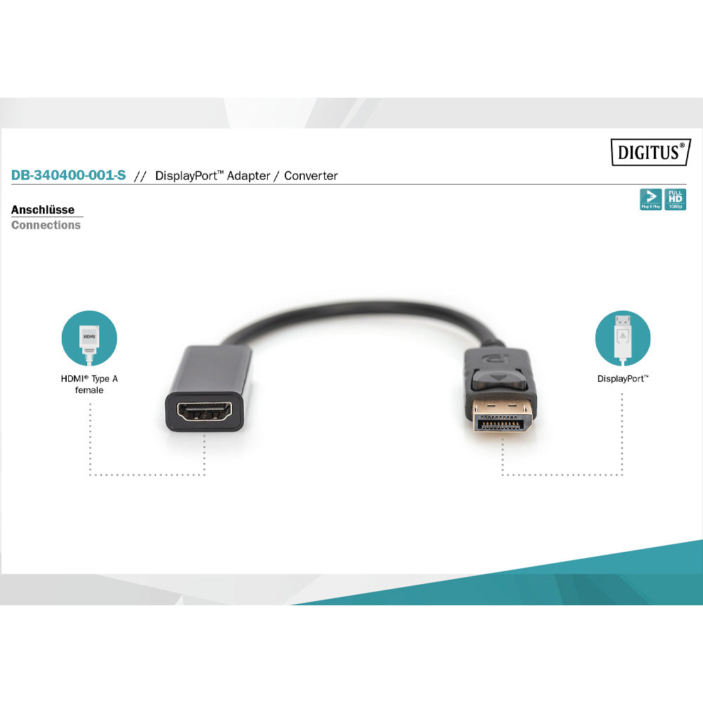 Digitus  DisplayPort / HDMI Adapter | DB-340400-001-S