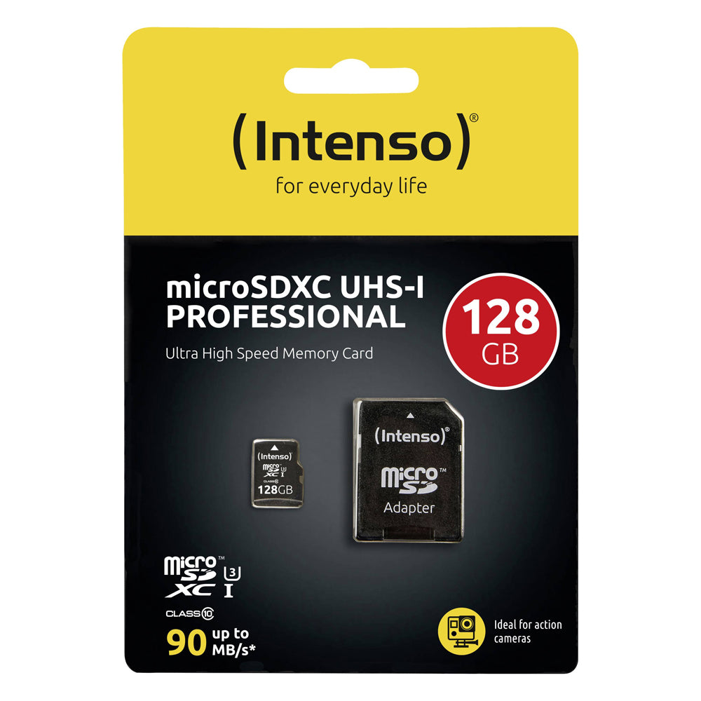 Intenso Professional MicroSD Card 128 Gb Class 10 Uhs-I Incl. Sd Adapter | 3433491
