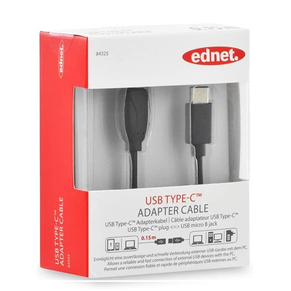 Ednet USB TYPE-C to Micro B Adapter Cable 15cm | 84325
