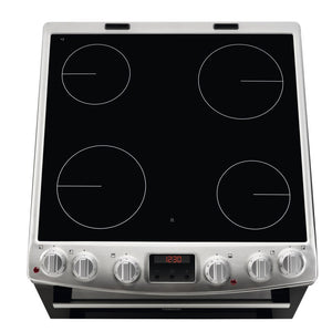 Zanussi 60cm Double Oven Ceramic Top Electric Cooker Stainless Steel | ZCV66250XA