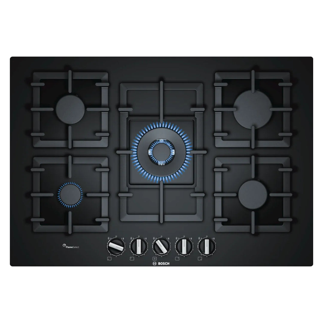 Bosch Series 6 Gas Hob 75CM - Black Glass | PPQ7A6B90