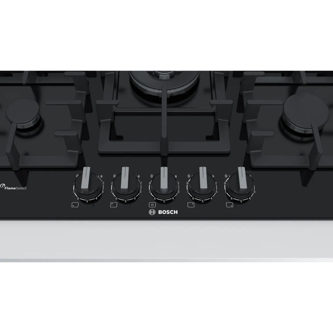 Bosch Series 6 Gas Hob 75CM - Black Glass | PPQ7A6B90