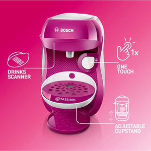 Bosch Tassimo Happy Pod Coffee Machine - Red/Black | TAS1003GB