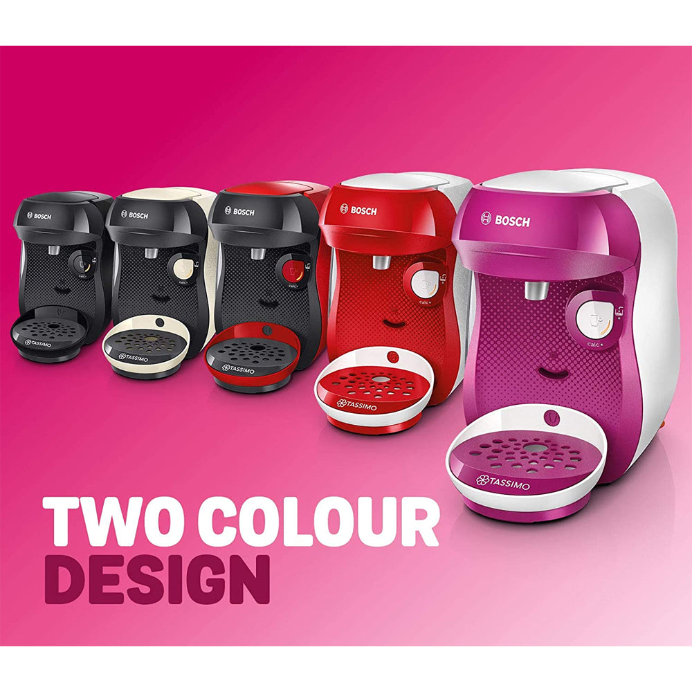 Bosch Tassimo Happy Pod Coffee Machine Red Black TAS1003GB Heavins