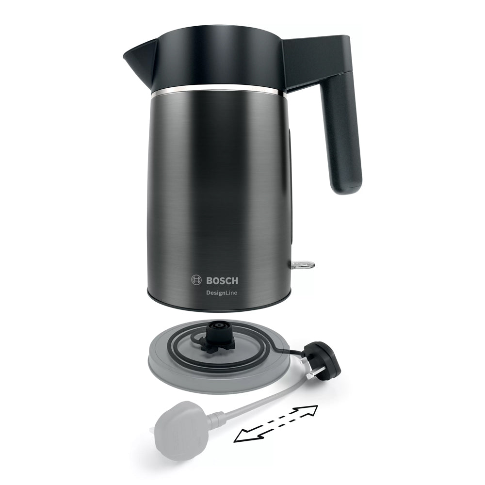 Bosch DesignLine Ergo 1.7 LItre Cordless Jug Kettle - Black & Anthracite | TWK5P475GB