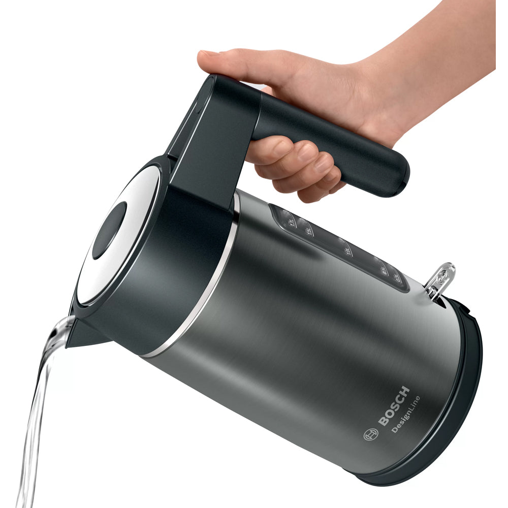 Bosch DesignLine Ergo 1.7 LItre Cordless Jug Kettle - Black & Anthracite | TWK5P475GB