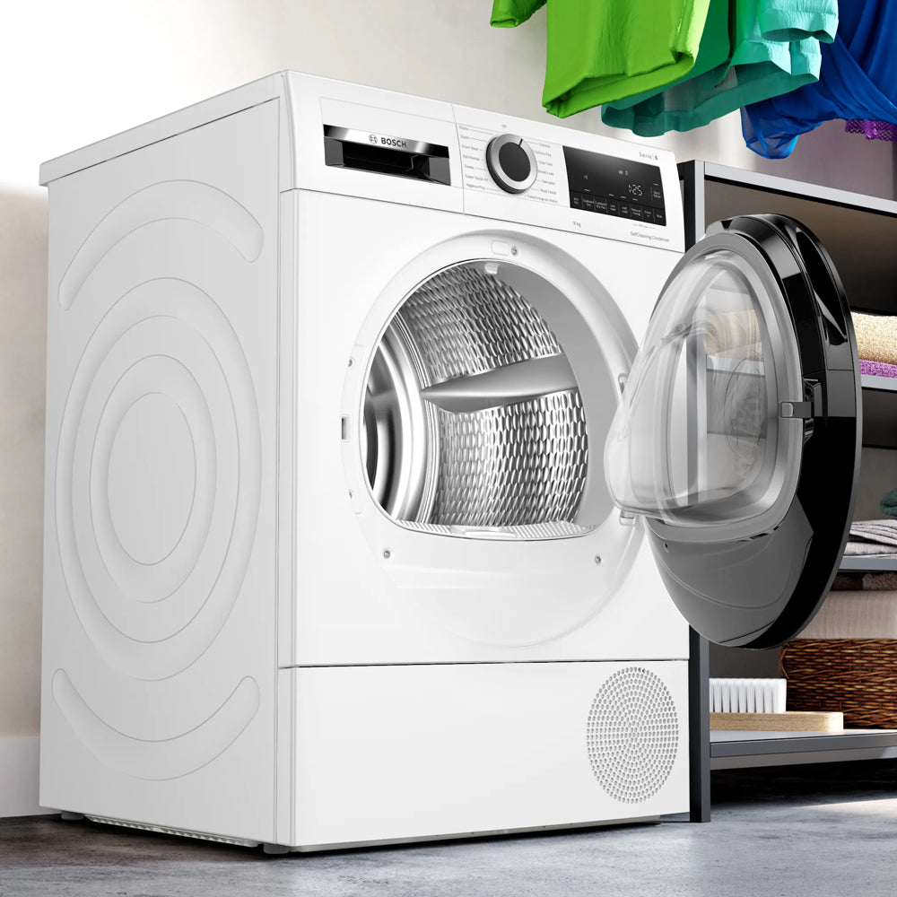 Bosch Serie 6 9 kg Heat Pump Tumble Dryer - White | WQG24509GB