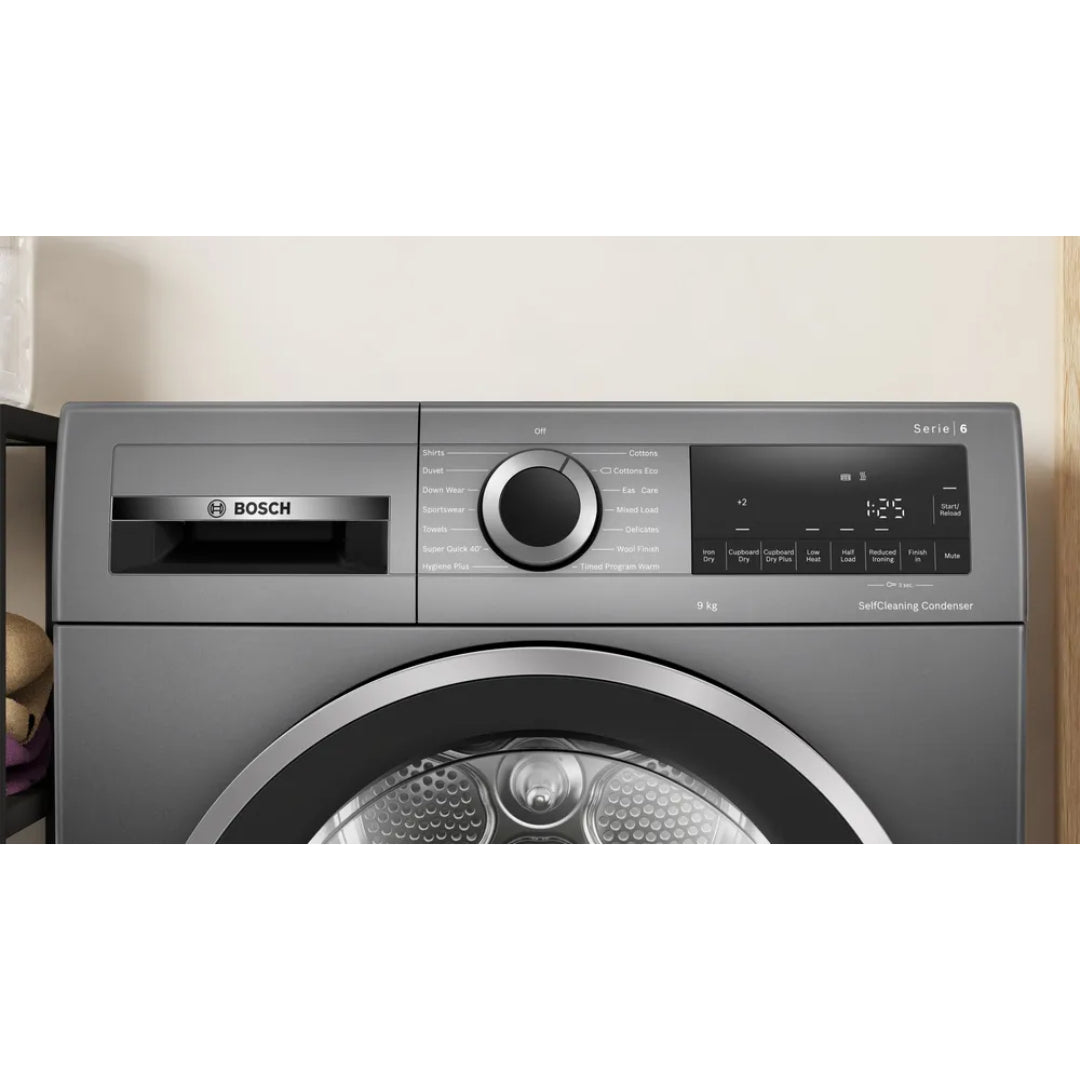 Bosch Serie 6 9kg Heat Pump Tumble Dryer - Graphite | WQG245R9GB