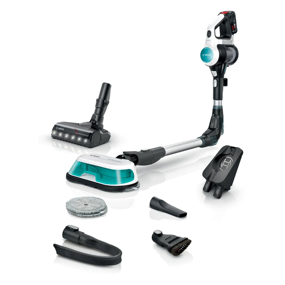 Bosch Unlimited 7 Aqua 2 in 1 Cordless Vacuum Cleaner - White and Turquoise | BCS71HYGGB
