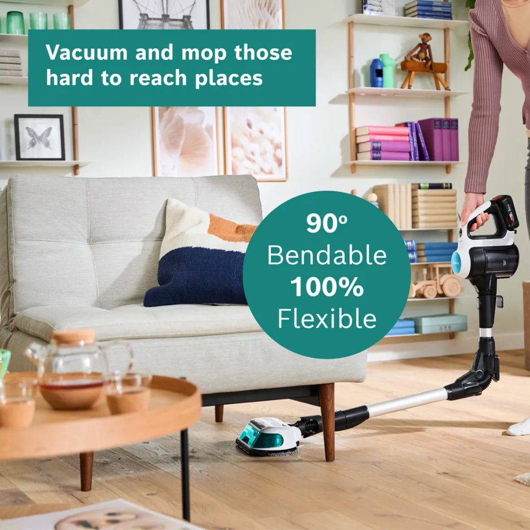 Bosch Unlimited 7 Aqua 2 in 1 Cordless Vacuum Cleaner - White and Turquoise | BCS71HYGGB