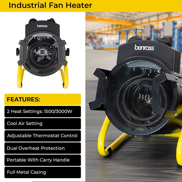 Benross Industrial Fan Heater 3kw | 42450