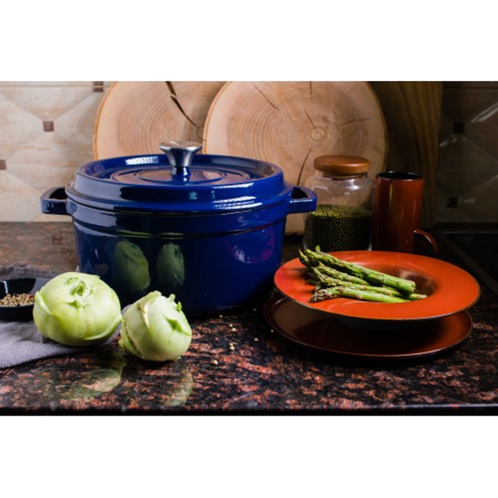 Grandfeu 3.5 Litre Lidded Casserole Pot - Blue | FEUMDARKBL