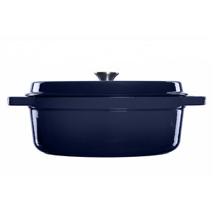 Grandfeu 5.6 Litre Oval Casserole Pot with Lid - Blue | OVALBLUE