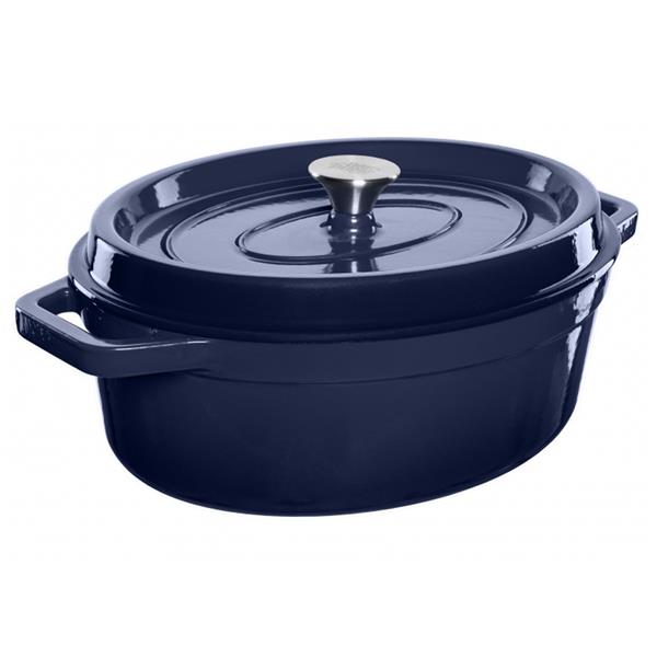 Grandfeu 5.6 Litre Oval Casserole Pot with Lid - Blue | OVALBLUE