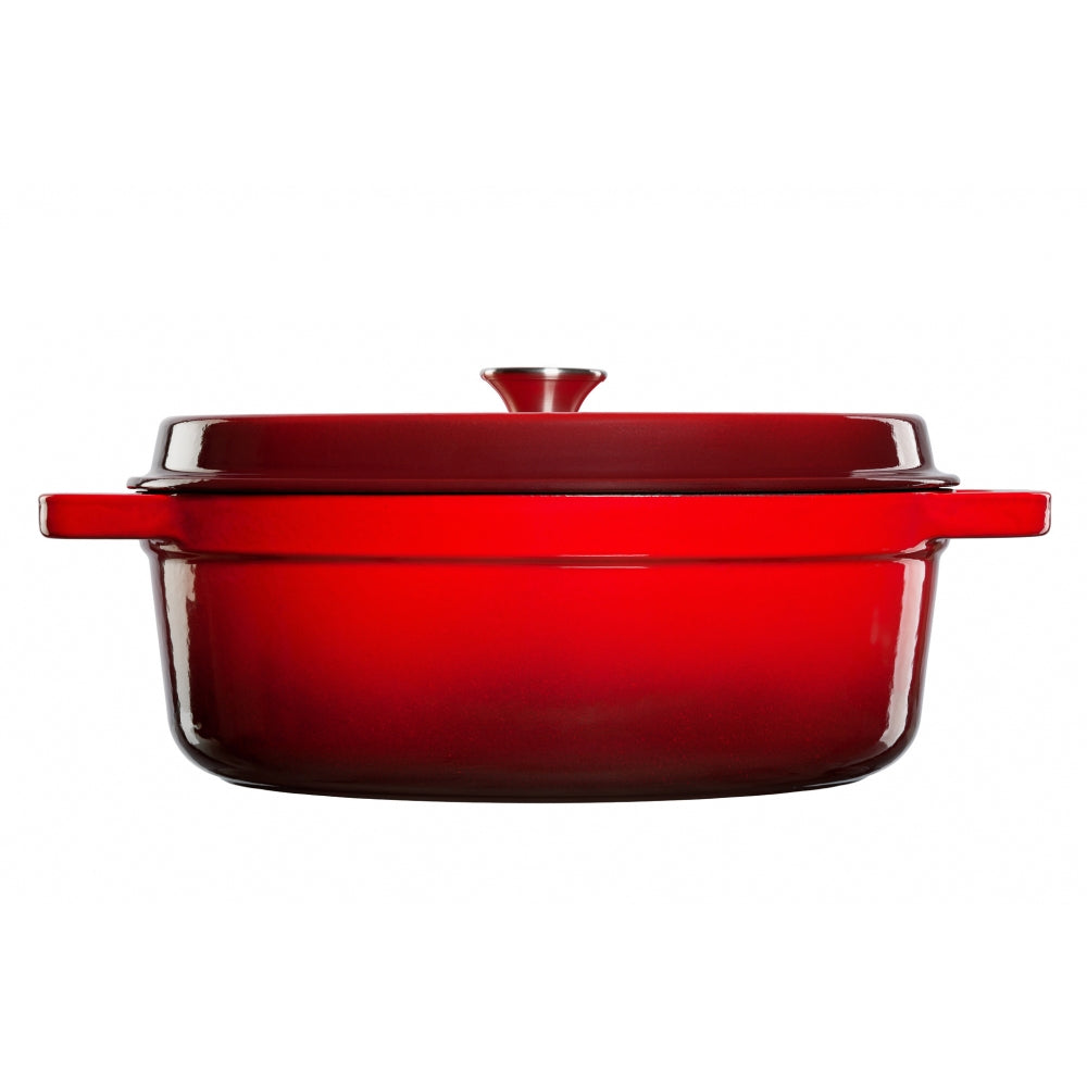 Grandfeu 5.6 Litre Oval Casserole Pot with Lid - Red | OVALRED